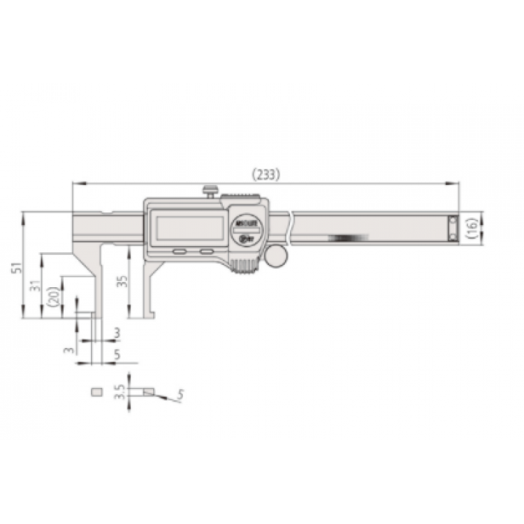 Mitutoyo Dijital İç Kanal Kumpası 20.1-170 mm | 573-648-20