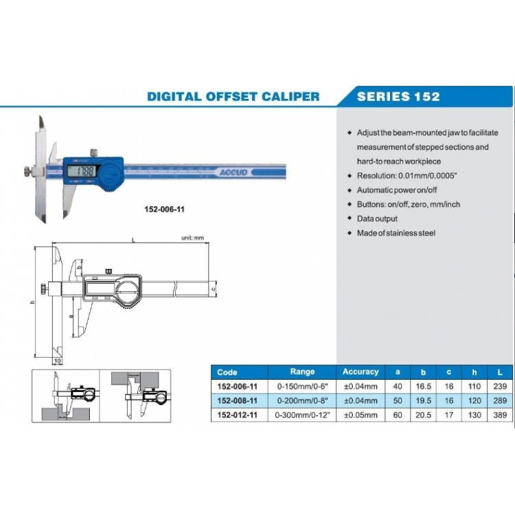 Accud Dijital Offset Kumpası 150mm | 152-006-11