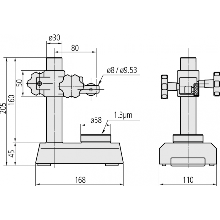 Mitutoyo Komparatör Saatleri İçin Standlar 95mm | 7001-10