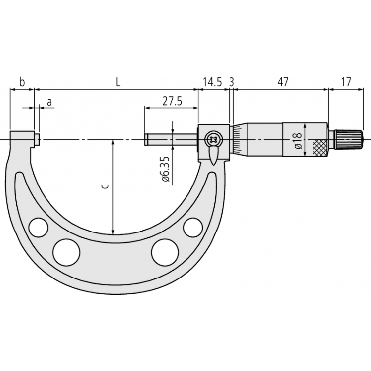 Mitutoyo Hafif ve Atölye Tipi Dış Çap Mikrometreleri 25-50 mm | 103-138