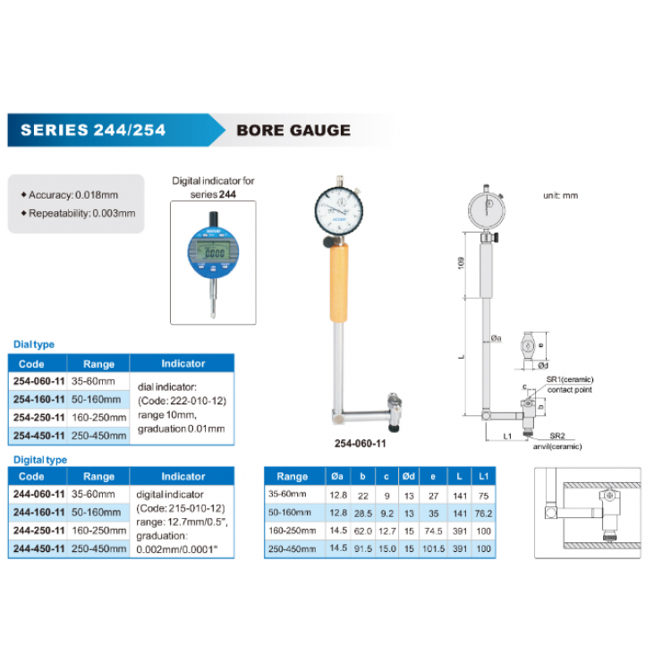 Accud Silindir Komparatör Saati / 254-060-11