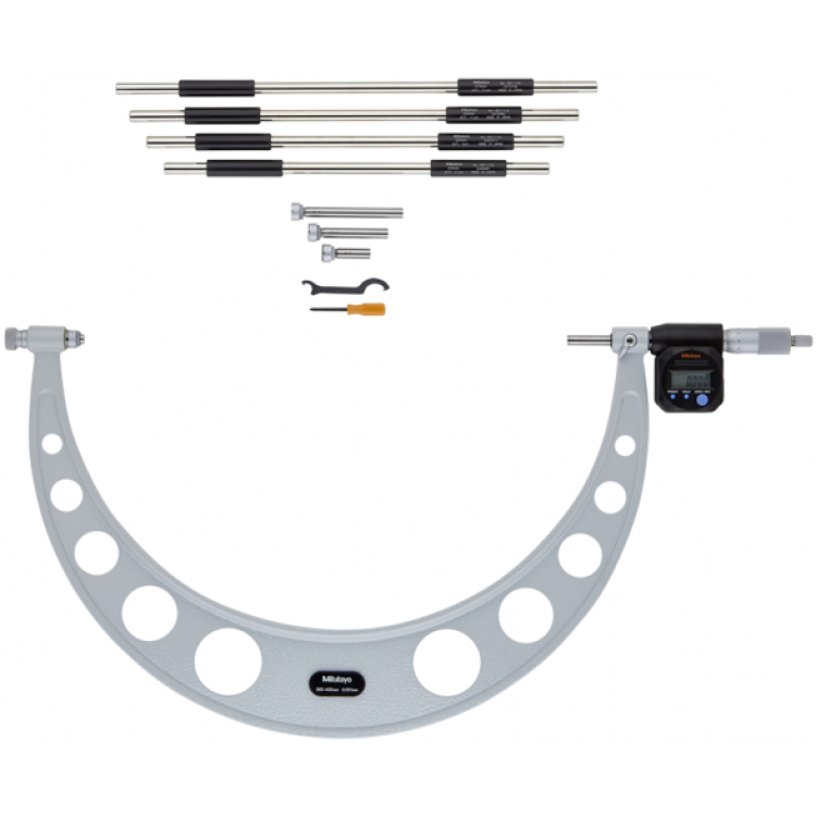 Mitutoyo Değiştirilebilir Uçlu Dijital Dış Çap Mikrometresi (Bilgi Çıkışlı) 300-400 mm | 340-520