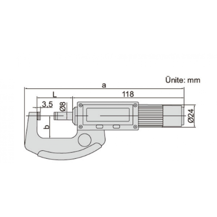 Insize 3661 Yüksek Hassasiyetli Sabit Milli Dijital Mikrometre I 3661-30