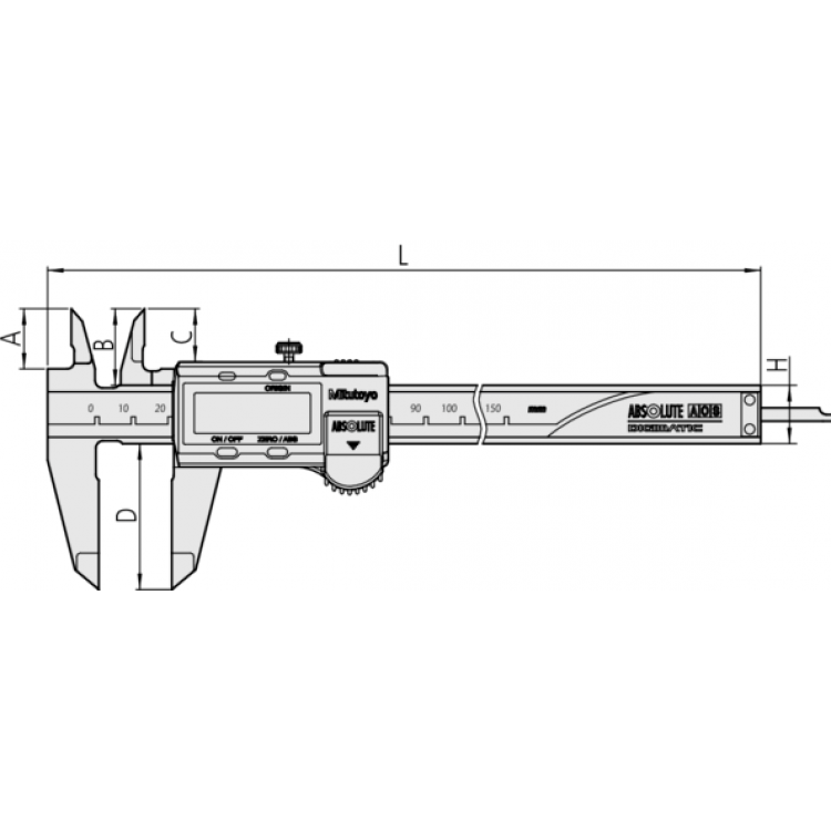 Mitutoyo Dijital Kumpas ABS AOS İnç/Metrik, 0-6'' | 500-191-30