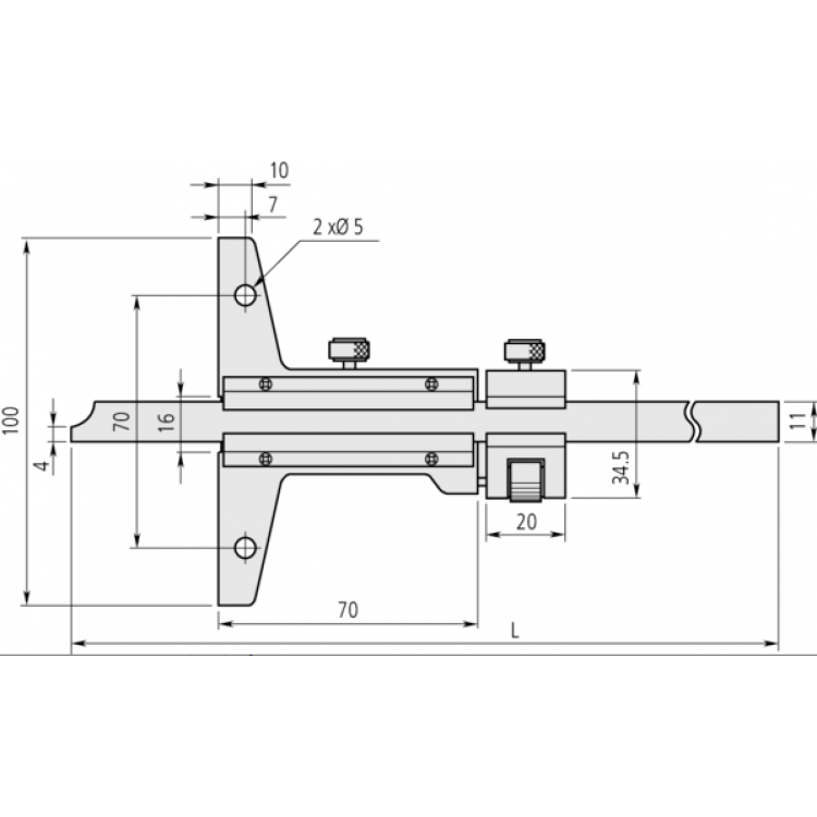 Mitutoyo Mekanik Derinlik Kumpası 0-150/0,02mm (Metrik) | 527-101